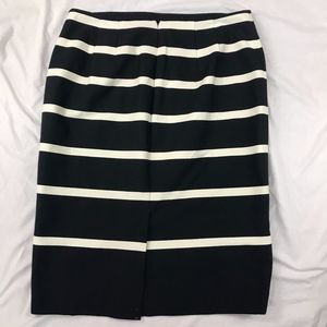 Talbots black & white striped skirt